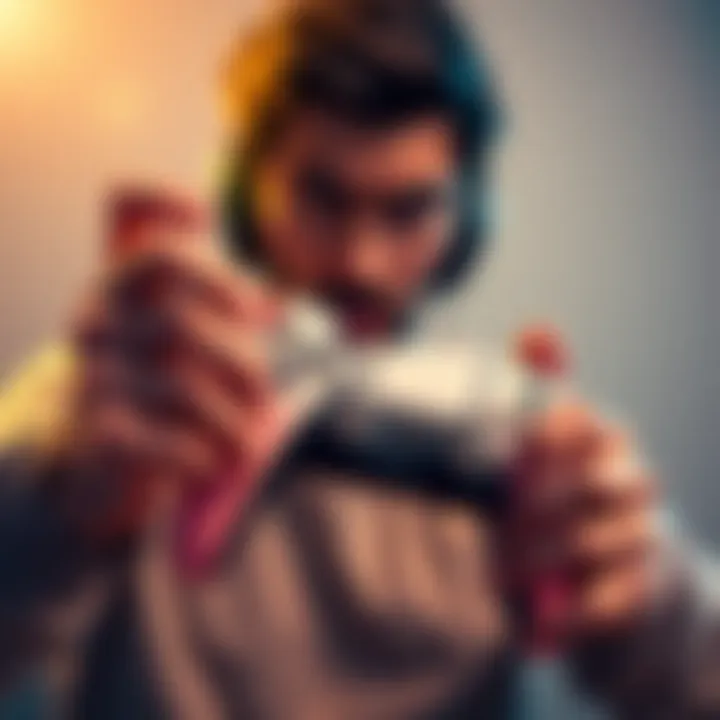 A gamer showing frustration while holding a broken PlayStation 5 controller, symbolizing issues with the console.