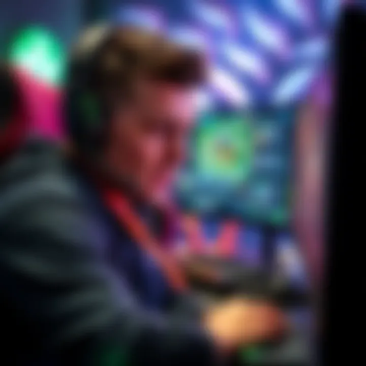 A gamer showing frustration while playing a ranked match on a computer, with a screen displaying the game and chat messages visible, highlighting teammate issues