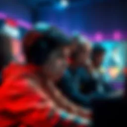 A player showing frustration at their gaming setup, with teammates expressing disappointment in the background