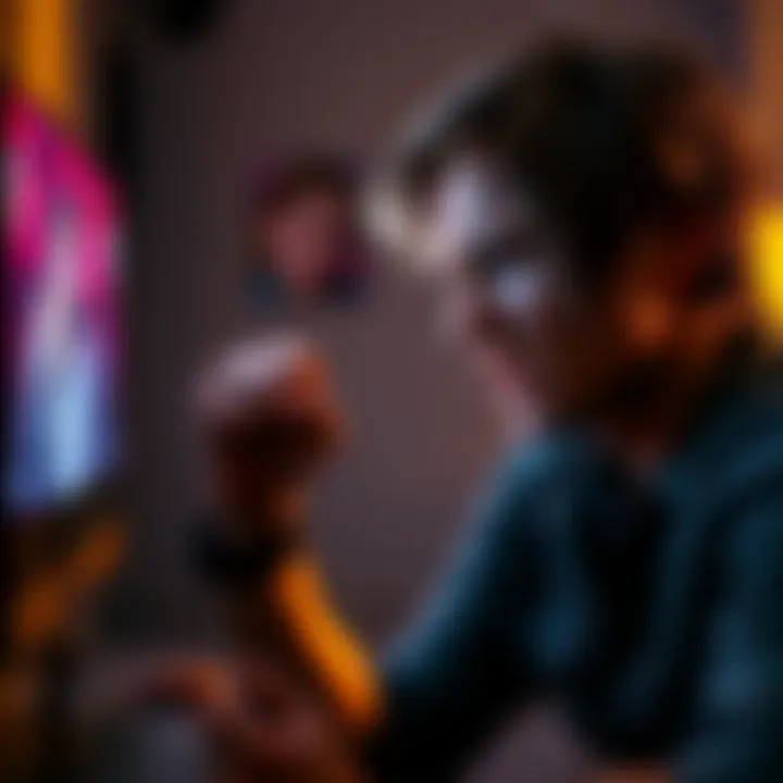 A gamer shows frustration while playing Resident Evil, fist clenched and looking at the screen with a mix of anger and concentration, reflecting challenges faced in the game.