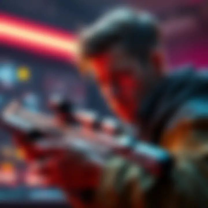 A gamer showing frustration while looking at the RPG gadget screen, highlighting long reload times and low damage.