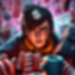 A gamer looks frustrated while searching for springs to upgrade gear, surrounded by various game elements