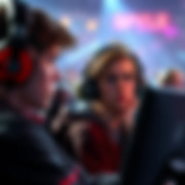 A gamer looks upset while observing a skilled player win in a competitive video game match, highlighting issues with smurf accounts.