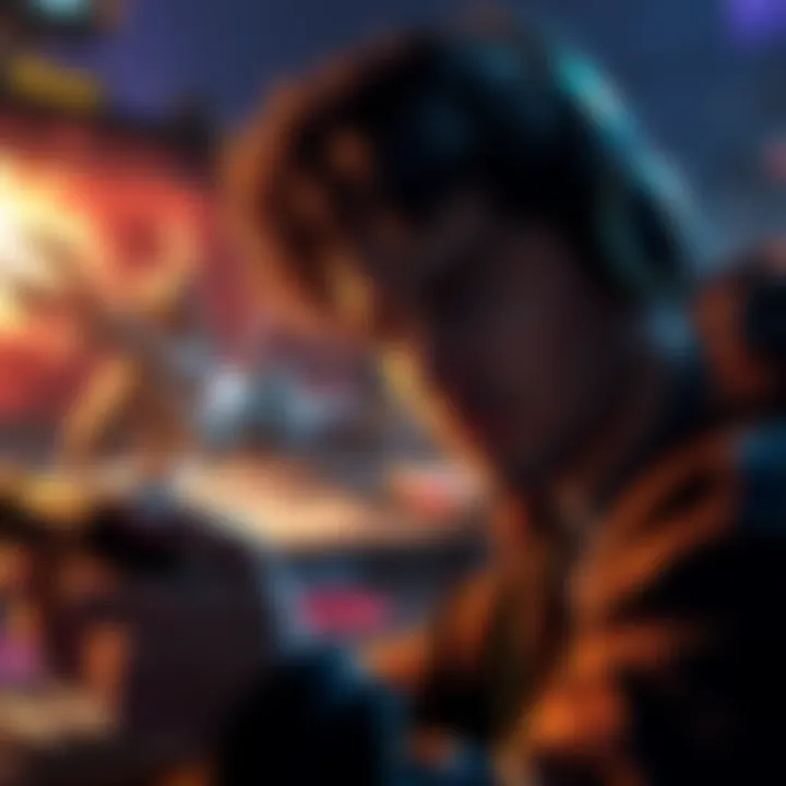 Frustrated Gamer Reviewing Soulframe A gamer looks disappointed while playing Soulframe, showcasing a melee combat scene on screen that highlights poor targeting and animations.