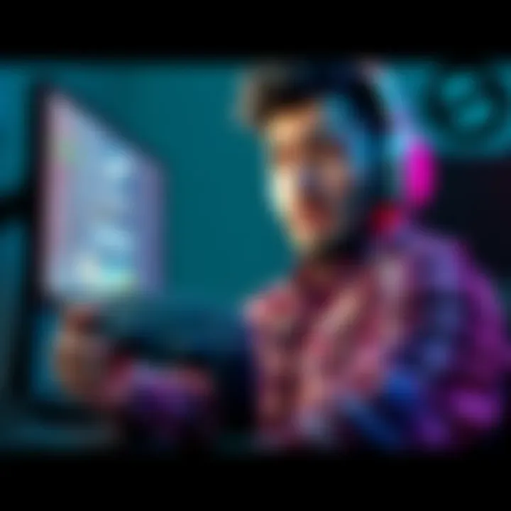 Frustrated gamer holding Steam controller A gamer looking disappointed while holding a new Steam controller and staring at a computer screen showing a purchase error