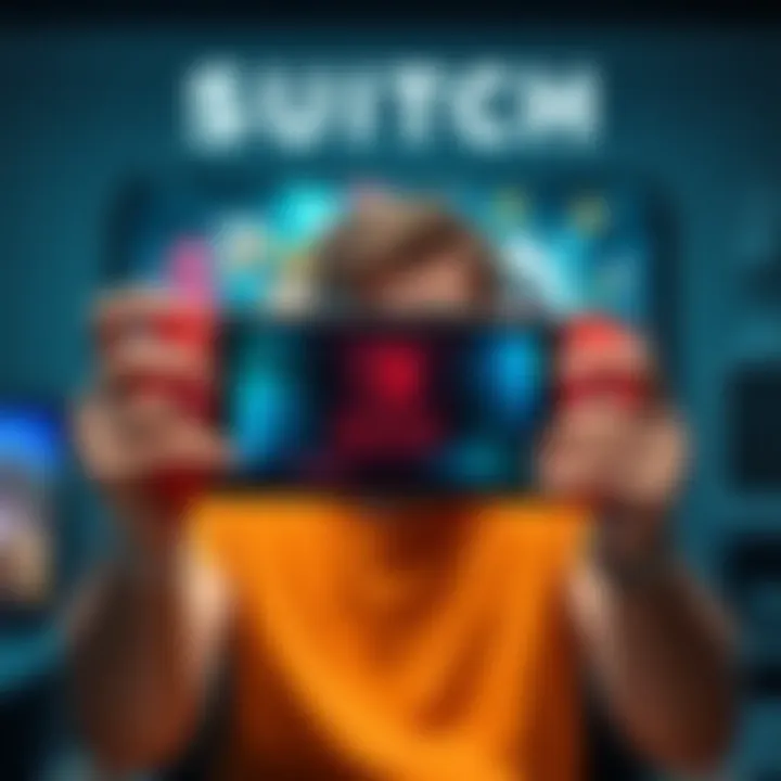 A gamer looks frustrated while playing a Nintendo Switch with stuttering gameplay on the screen