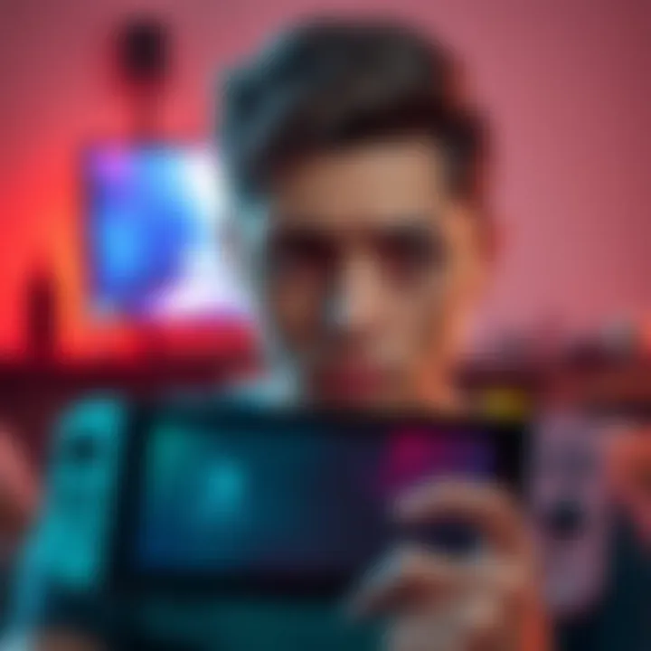 A gamer looking disappointed while waiting for a game to load on a Nintendo Switch, showing a loading screen with long delays