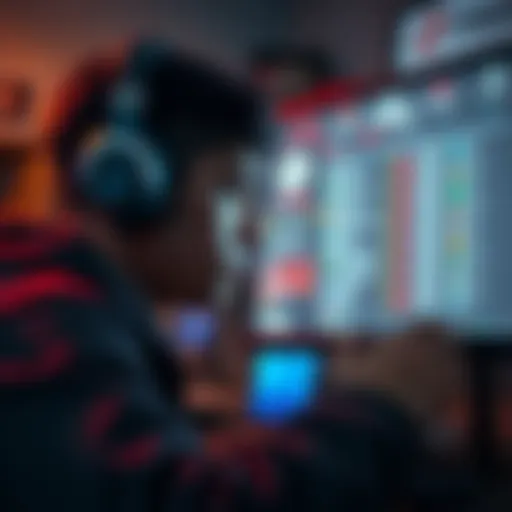 Frustrated gamer looking at screen A gamer showing frustration while staring at a computer screen displaying TDA, with a list of completed challenges in front of them.