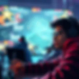 A gamer looking frustrated while playing a team game, with teammate avatars fallen on the screen and enemies approaching.