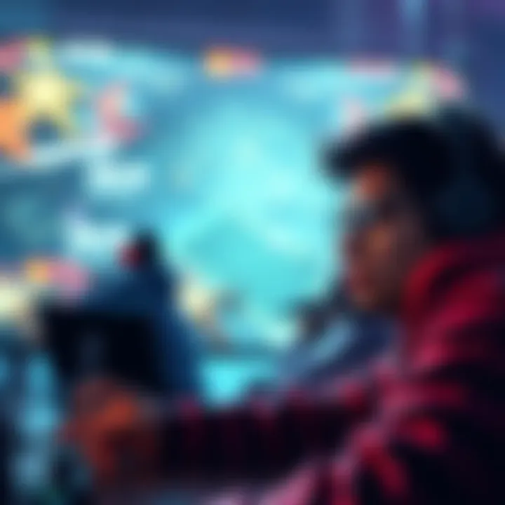 A gamer looking frustrated while playing a team game, with teammate avatars fallen on the screen and enemies approaching.