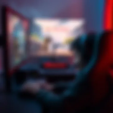 Frustrated gamer after teammate leaves A person sitting in front of a computer screen, looking disappointed as a game shows a teammate has left the match