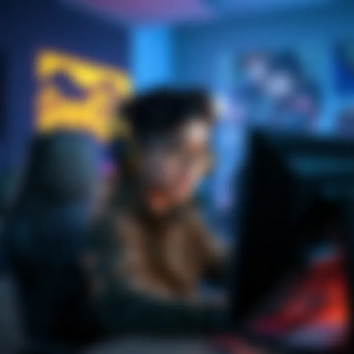A new player sitting at their computer, looking upset while teammates criticize them in a game chat, showcasing a negative gaming community experience.