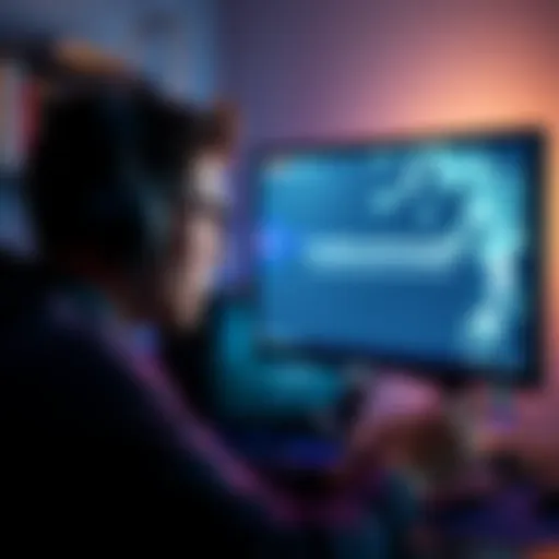 A gamer shows frustration while staring at a computer screen displaying an error message after a game launch.