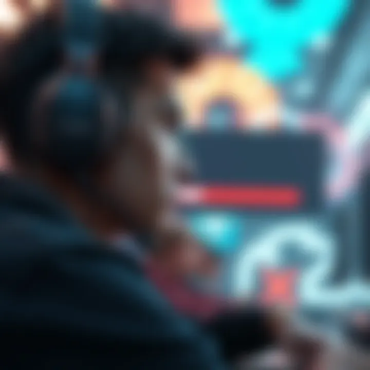 A gamer looking frustrated while staring at a loading screen for ranked game matchmaking