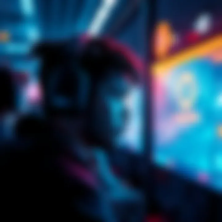 Frustrated gamer waiting in queue A gamer staring at a loading screen while waiting for a match, looking frustrated.