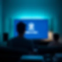 A gamer sitting in front of a television, looking disappointed as the Xbox loading screen is displayed, showcasing the words 'Ready to Start'