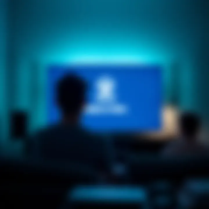 A gamer sitting in front of a television, looking disappointed as the Xbox loading screen is displayed, showcasing the words 'Ready to Start'