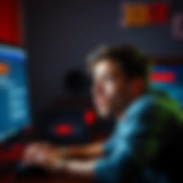 A gamer looks frustrated while trying to create an Xbox gamer tag on a computer, showing error messages on the screen.