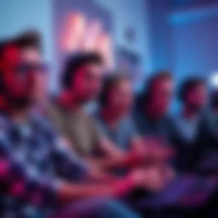 A diverse group of gamers showing frustration and anger during a casual video game session, highlighting toxicity in gaming