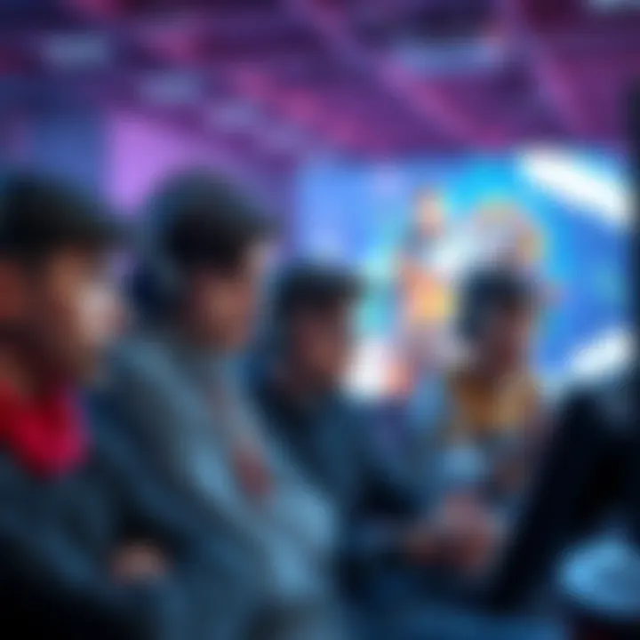 A group of gamers looking disappointed while playing a visually unclear video game, with blurry graphics on the screen