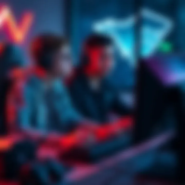 Two gamers sitting at a desk, looking frustrated while playing a competitive game together, highlighting teamwork issues.