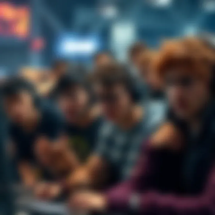 A group of gamers showing frustration as they encounter new players in a competitive game, with expressions of annoyance on their faces