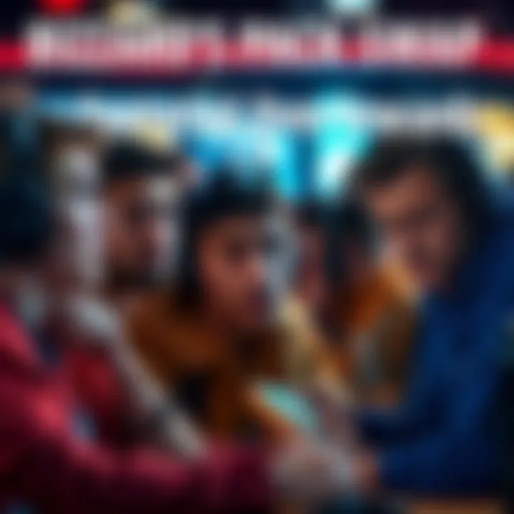 A group of gamers looking upset while discussing changes in a game reward system, showing frustration over receiving old cards instead of new ones.