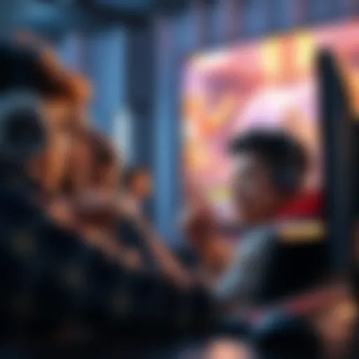 A group of gamers looking frustrated while playing a video game with challenging event quests on the screen