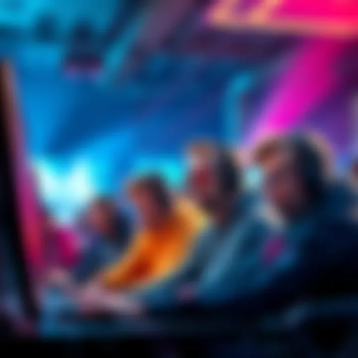 Group of players in a gaming scene expressing frustration as lobby stacks affect ranked gameplay