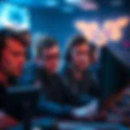 A group of gamers looking disappointed and frustrated while using their computers, showing expressions of discontent about Steam's policies.