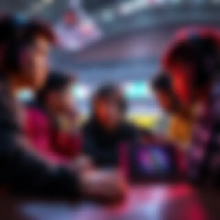 Group of players expressing frustration over Stadium mode, with some looking at screens and others in conversation.