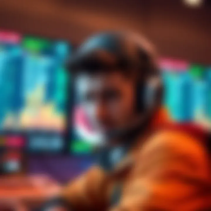 Frustrated healer after team loss A healer looking disappointed after being blamed by teammates for a loss, with game stats visible on the screen behind them