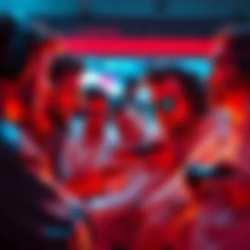 Group of killer mains expressing their frustration over three hit down killers in a gaming forum. They have angry expressions and hold controllers while discussing.