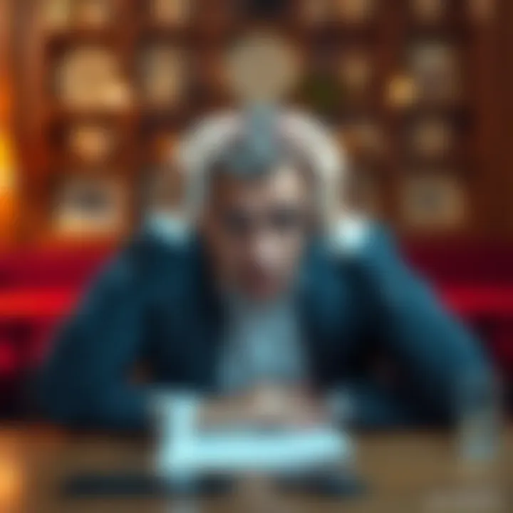 A frustrated man with a bewildered expression, sitting at a table with his head in his hands, symbolizing feelings of being swindled.