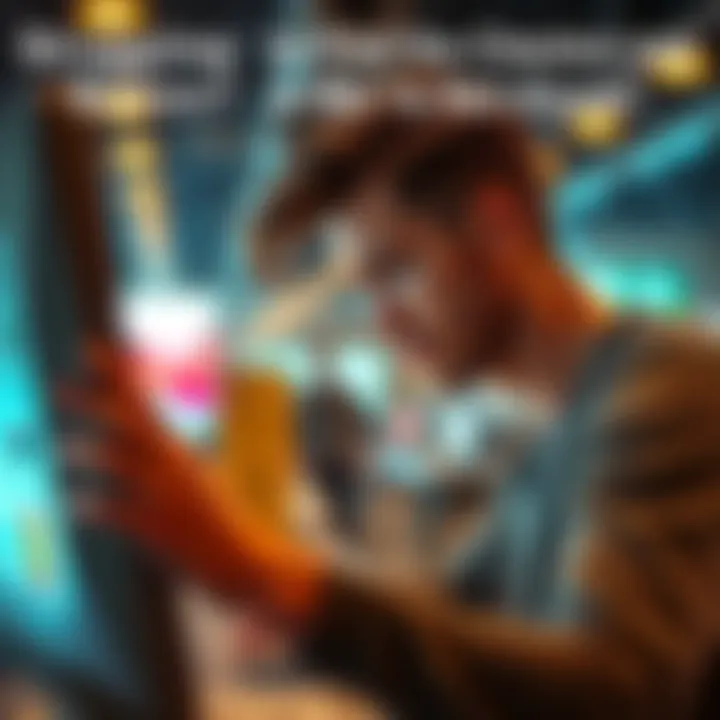 A person looking confused and frustrated at a computer screen while trying to find the checkout button on an online shopping site