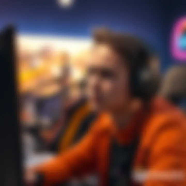 A gamer looking disappointed while playing Overwatch, showing emotions of frustration and sadness after losing matches, with a gaming setup in the background.