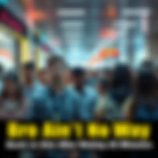 People standing in a long line looking frustrated after waiting