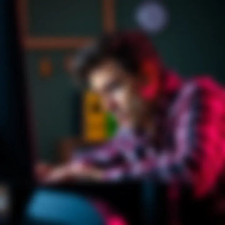 A person looking frustrated while using a computer, indicating a long wait time for a task to complete