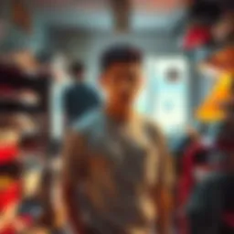 A person with a frustrated expression standing in a cluttered room, looking around as if searching for clarity