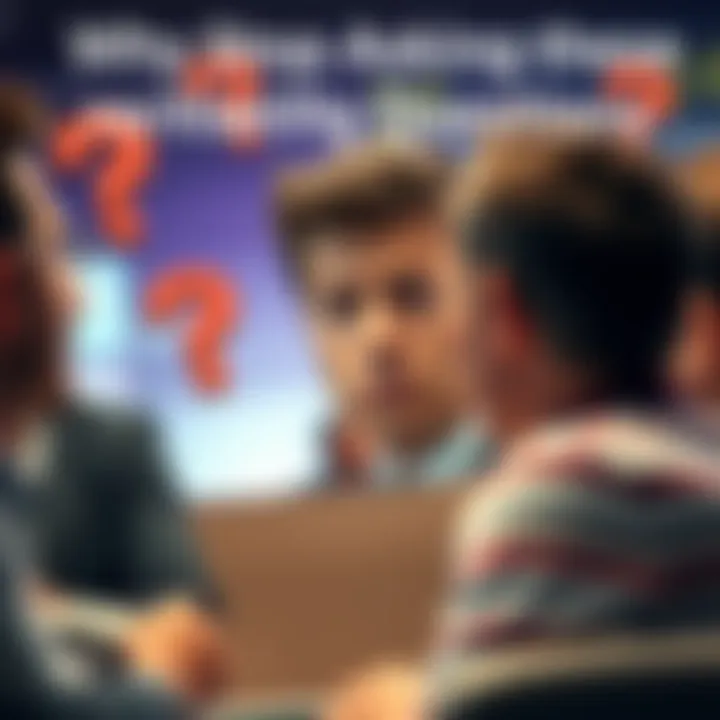 A person looks annoyed during a conversation, surrounded by question marks highlighting irritating inquiries.