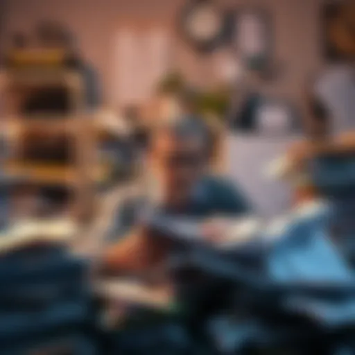 A person with a frustrated expression sitting at a desk filled with clutter and papers, illustrating the recurring challenges in daily life