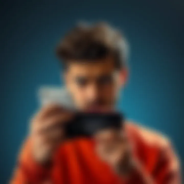 A person looking confused and annoyed while holding a smartphone that is displaying an error message