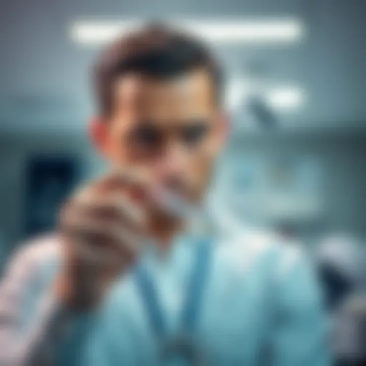 A person looks frustrated while holding a PCR test tube in a clinical setting, expressing concern over the testing process.