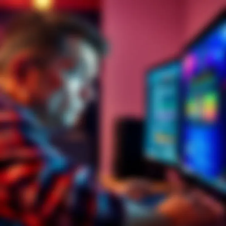 Person looking at a computer screen with a concerned expression while reviewing Microsoft Rewards restrictions