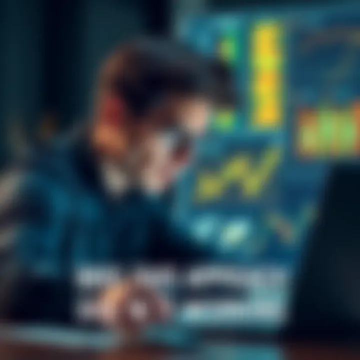 A person looking frustrated while analyzing charts and graphs on a laptop, indicating a struggle with current results.