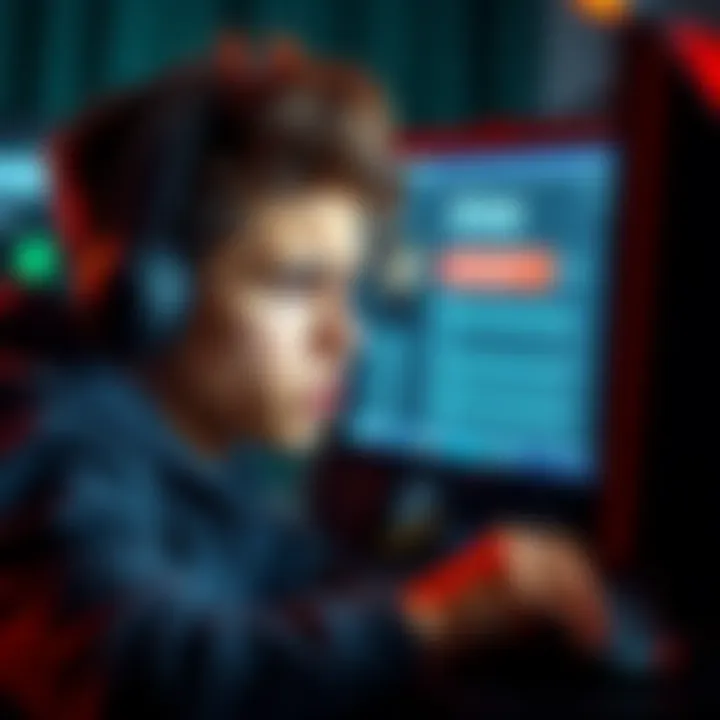 A young adult looking annoyed at their computer screen while encountering captcha issues during Steam account registration