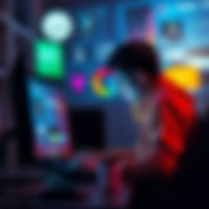 A person sitting in front of a computer, looking frustrated while waiting for upload approvals with a clock showing the delay.