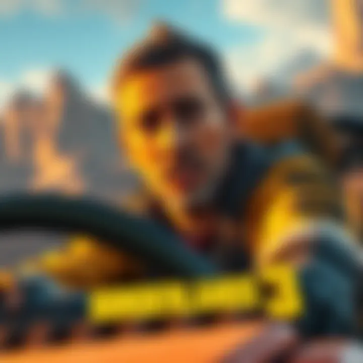A player looking disappointed while trying to drive a vehicle in Borderlands 3, with a game scene in the background showing rough terrain.