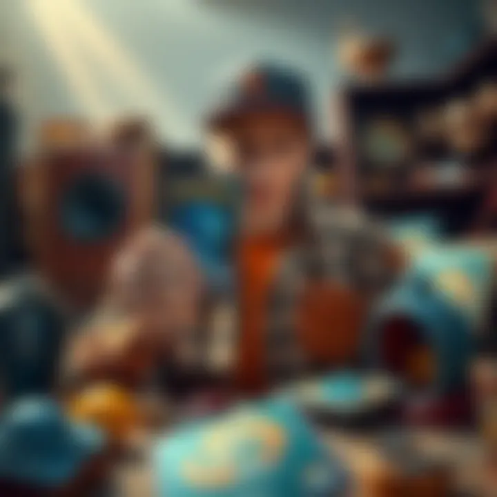 A player looking disappointed while holding a card from a game, surrounded by other game-related items.