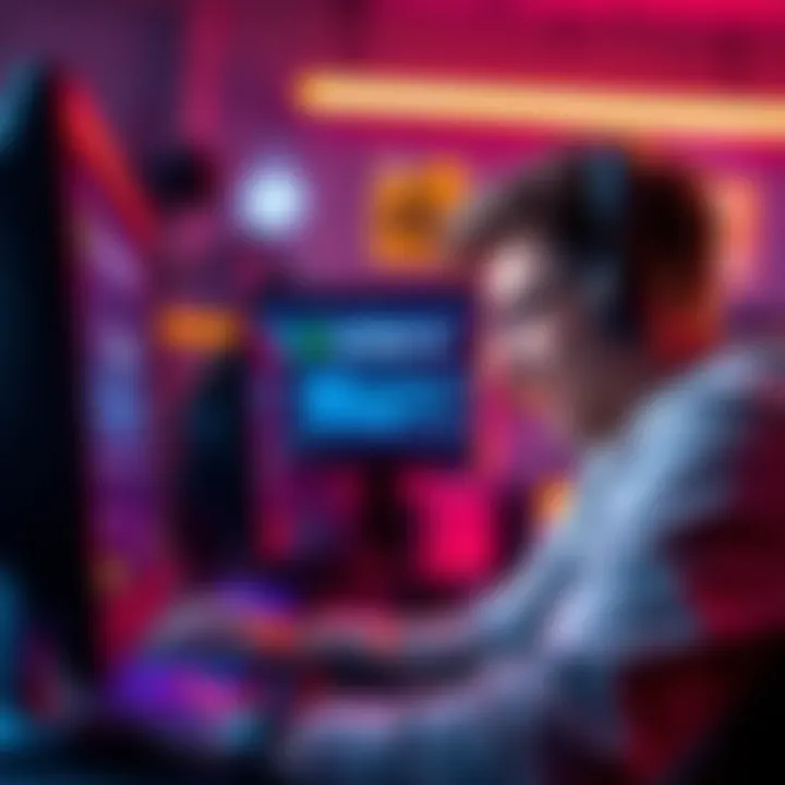 A gamer showing frustration while looking at a screen displaying a disconnect penalty message, highlighting server issues in competitive play.